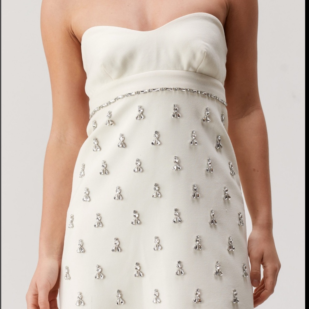 Nasty Gal Strapless Ivory Mini Dress Perfect for Graduation Day